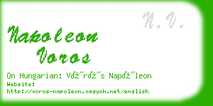 napoleon voros business card